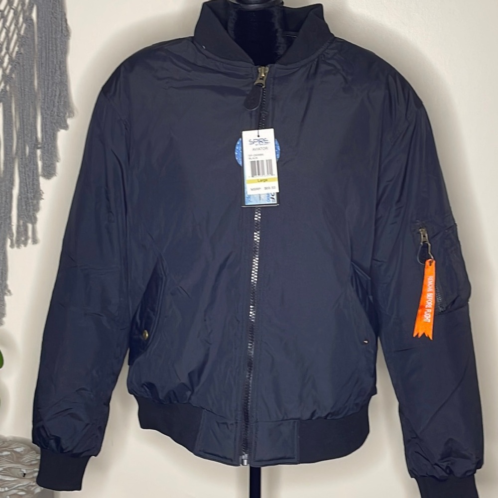Men’s large black jacket.